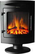 Black Steel Freestanding Electric Fireplace Q4934