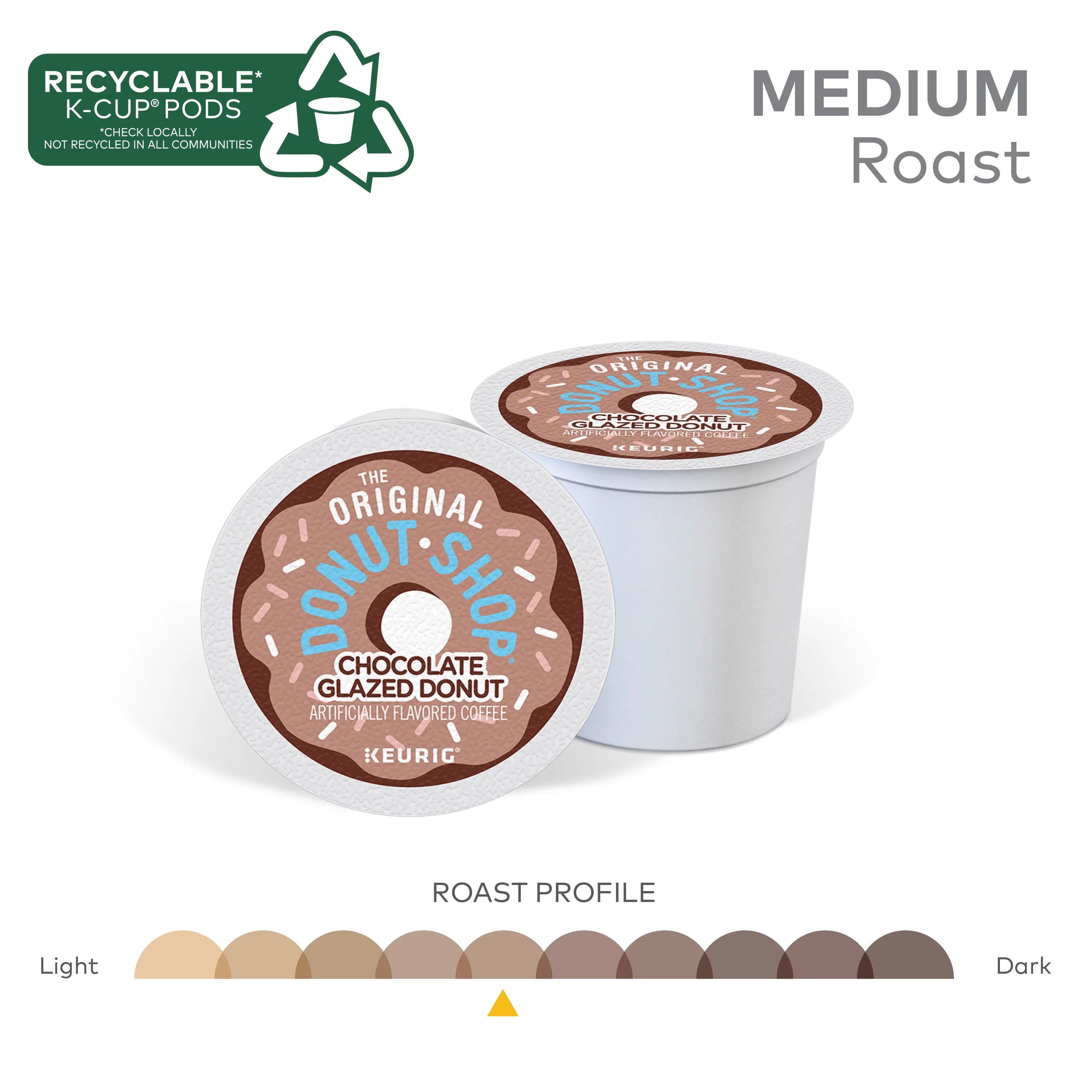 Chocolate Glazed Donut Medium Roast Coffee K-Cup Pods, 24 Count O4641