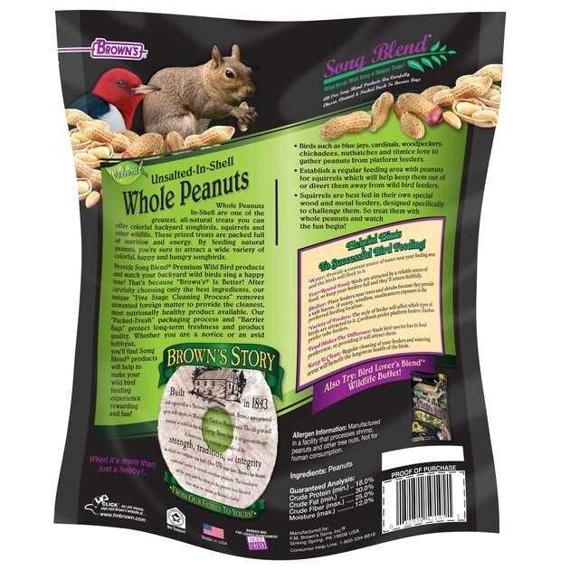 Unsalted In-Shell Whole Peanuts Bird Food E2372