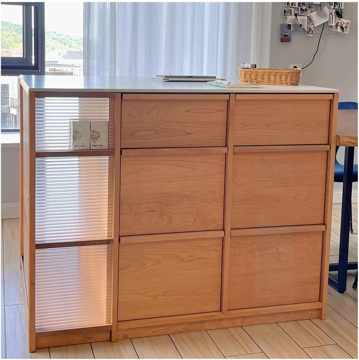 Freestanding Kitchen Island with Storage Cabinet D125526