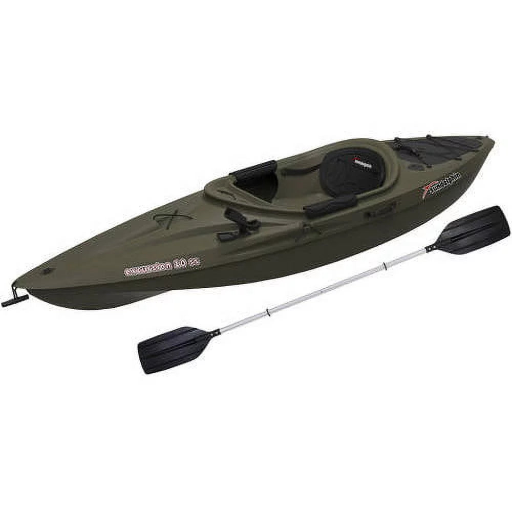 Olive Sit-in Angler Kayak with Paddle D162