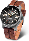 Mens Analog Automatic Watch with Leather Bracelet F4754