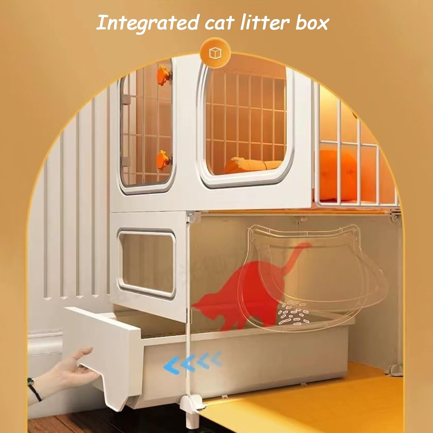 Cat Cage with Cat Litter Box, Large 2/3 Tier Cat Playpen Cat Kennels U8804