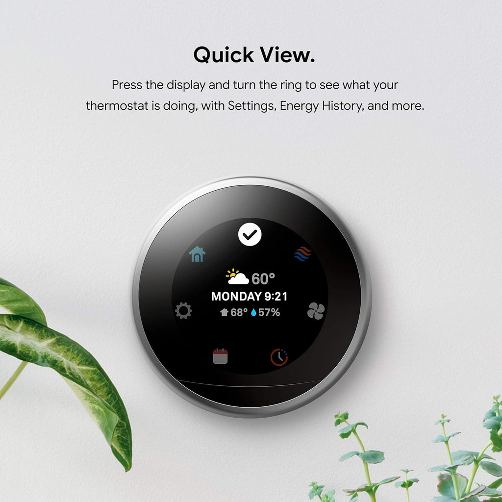 Polished Steel Programmable Smart Thermostat P84271