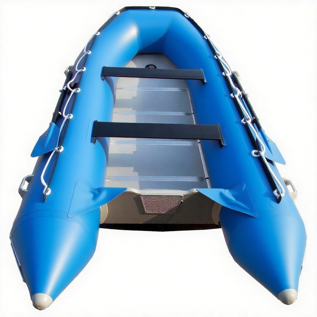 12ft 6in Inflatable Dinghy Boat Tender - 6 Person - 20 Horsepower, White/Gray L953
