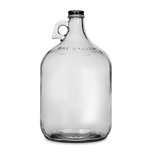 One Gallon Glass Jug with Black Metal Screw Cap (Set of 8) D90491