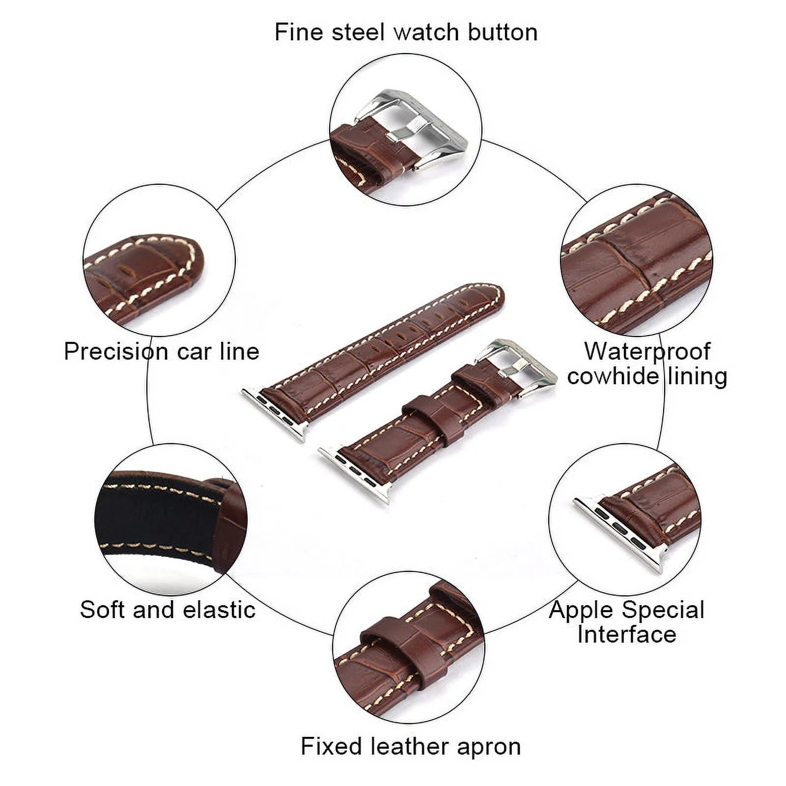 Khaki Leather Band 49mm 44mm 45mm 42mm Wristband N522422
