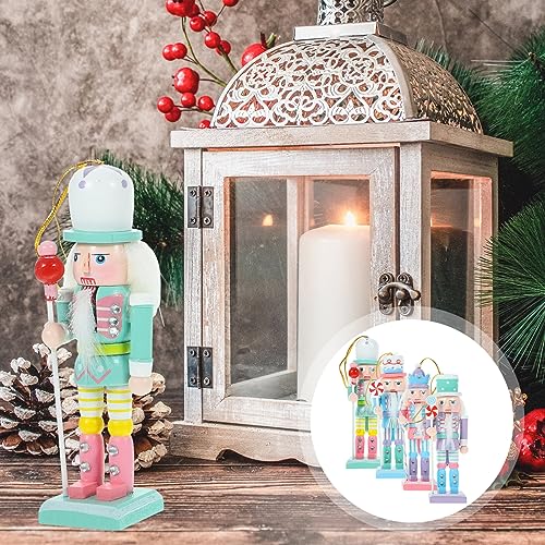 4pcs Pink Wooden Nutcracker Ornaments Y16099