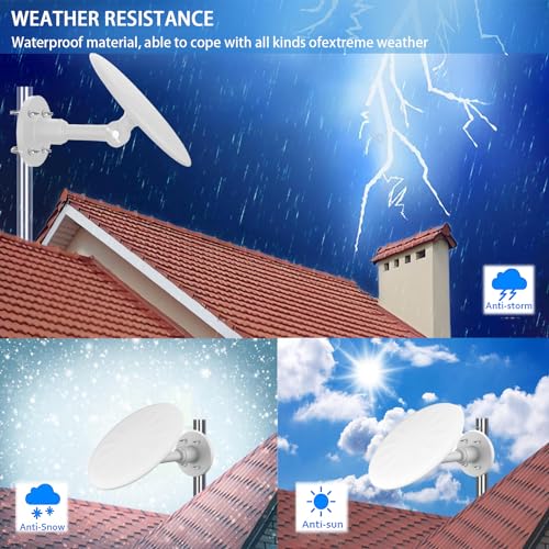 Outdoor TV Antenna, 720° Long Range Omni Directional Reception Digital HD Antenna with Super Signal Booster, 35ft HDTV Cable R363959