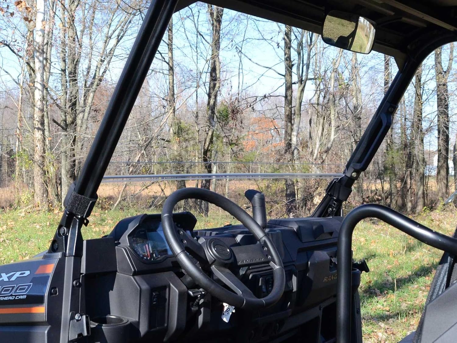 Heavy-Duty Scratch-Resistant Half Windshield 1/4" Thick Clear Polycarbonate W6823