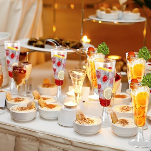 40 Pcs Gold Glitter Plastic Champagne Flutes P591