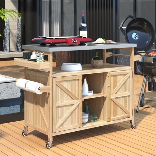 White Farmhouse Kitchen Island with Power Outlet, Drop Leaf, Spice Rack, Drawer, Rolling Cart on Wheels O444