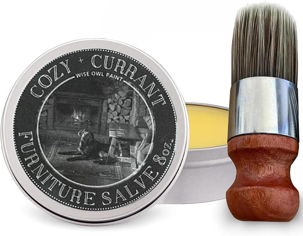4oz Leather Recoloring Balm Wood Cleaner with Boar Bristle Brush Kit D796