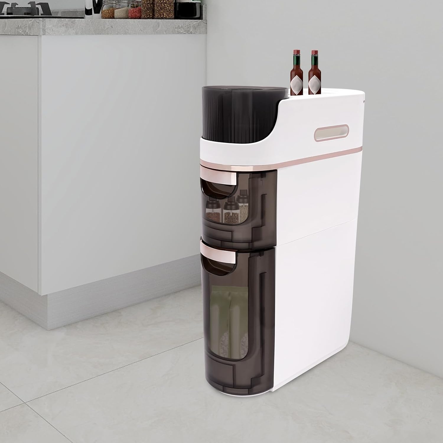 Tall Narrow Storage Cabinet with Drawers N692