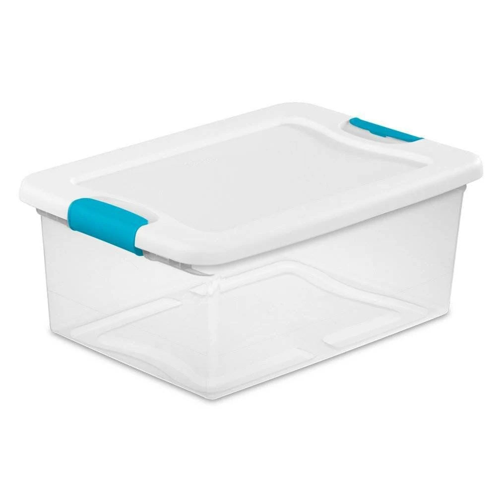 15-Qt. Clear Stackable Latching Storage Box Container (96 Pack) Z473