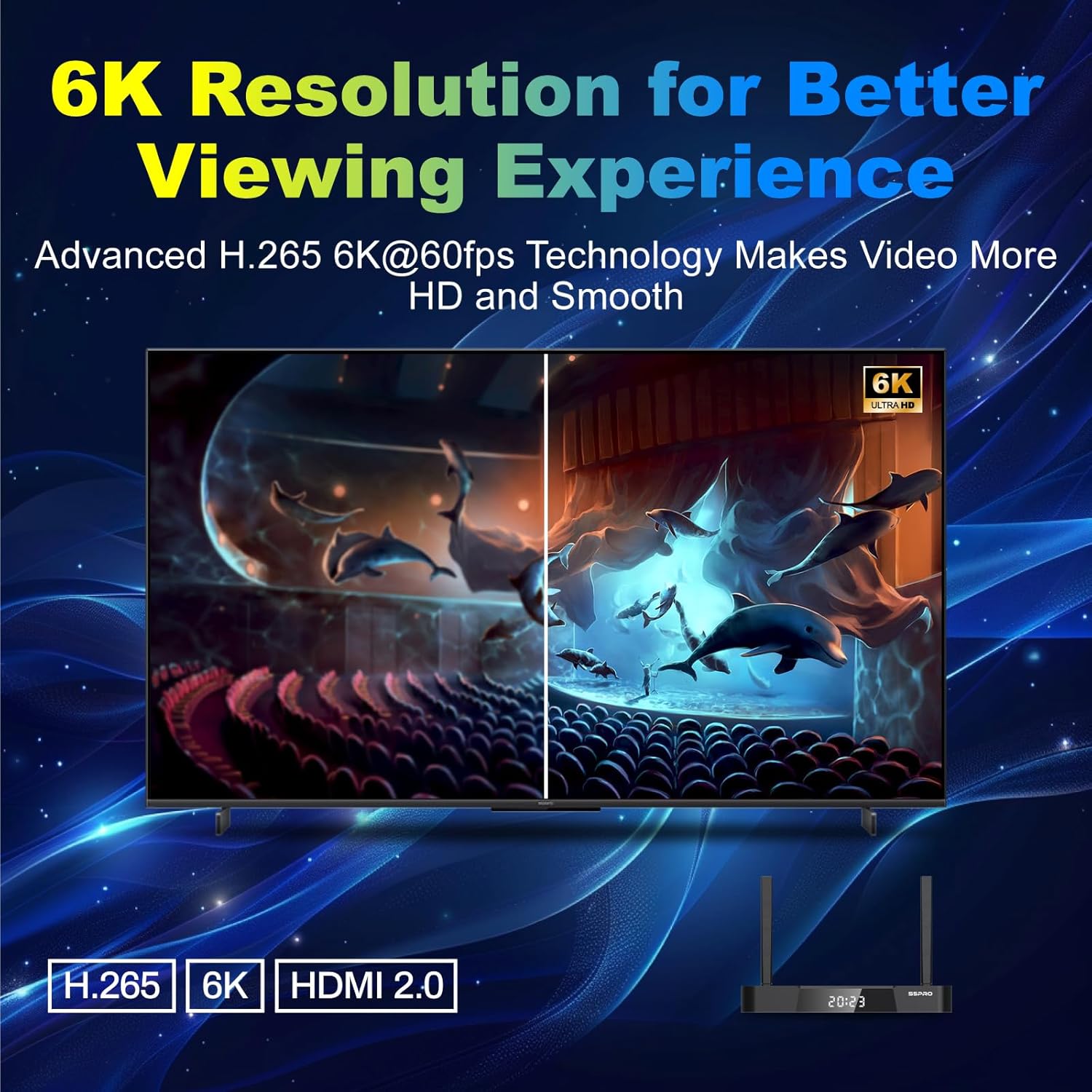 TV Box with 4GB RAM + 32GB ROM, Dual Band Wifi, Voice Remote D5830