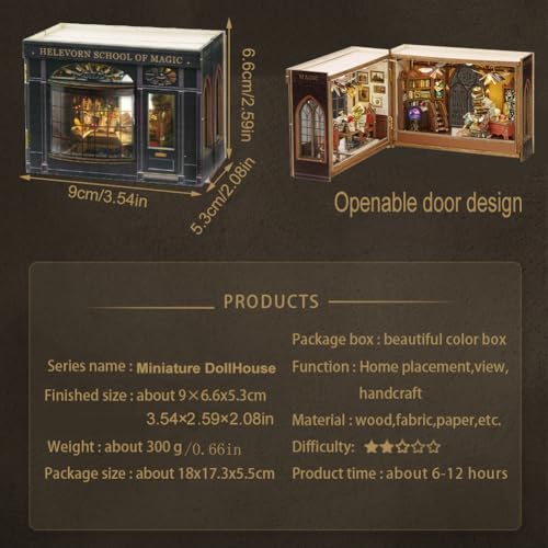 Miniature House Kit DIY Dollhouse Kit with Furnitures 3D Wooden Puzzle Bookend Bookshelf Decor Tiny House Crafts I854190