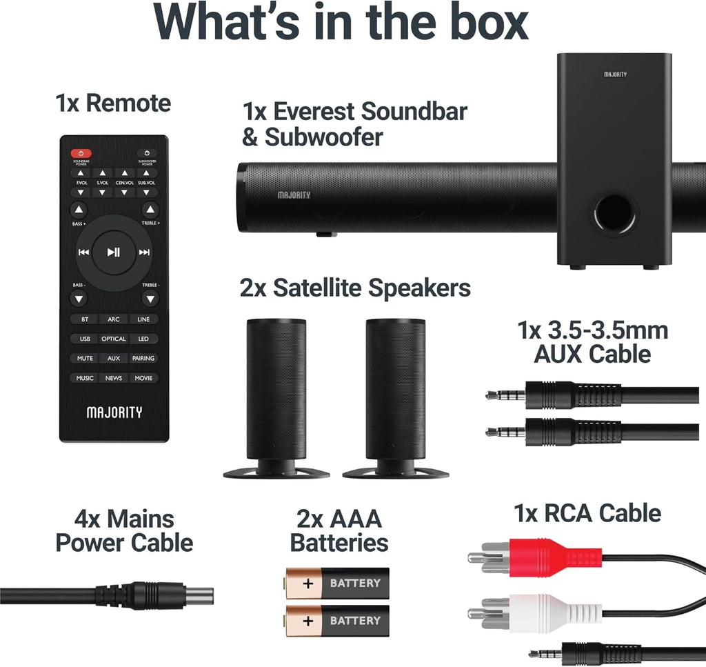5.1 Dolby Audio Surround Sound System with Soundbar and Wireless Subwoofer G63876