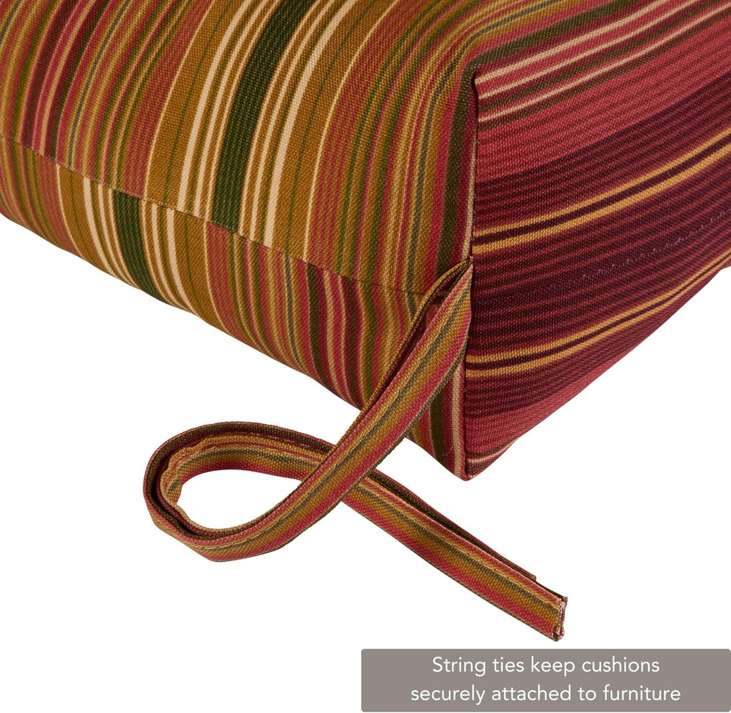 Outdoor 44 x 22-inch High Back Chair Cushion, Set of 2, Cinnamon Stripe A44092