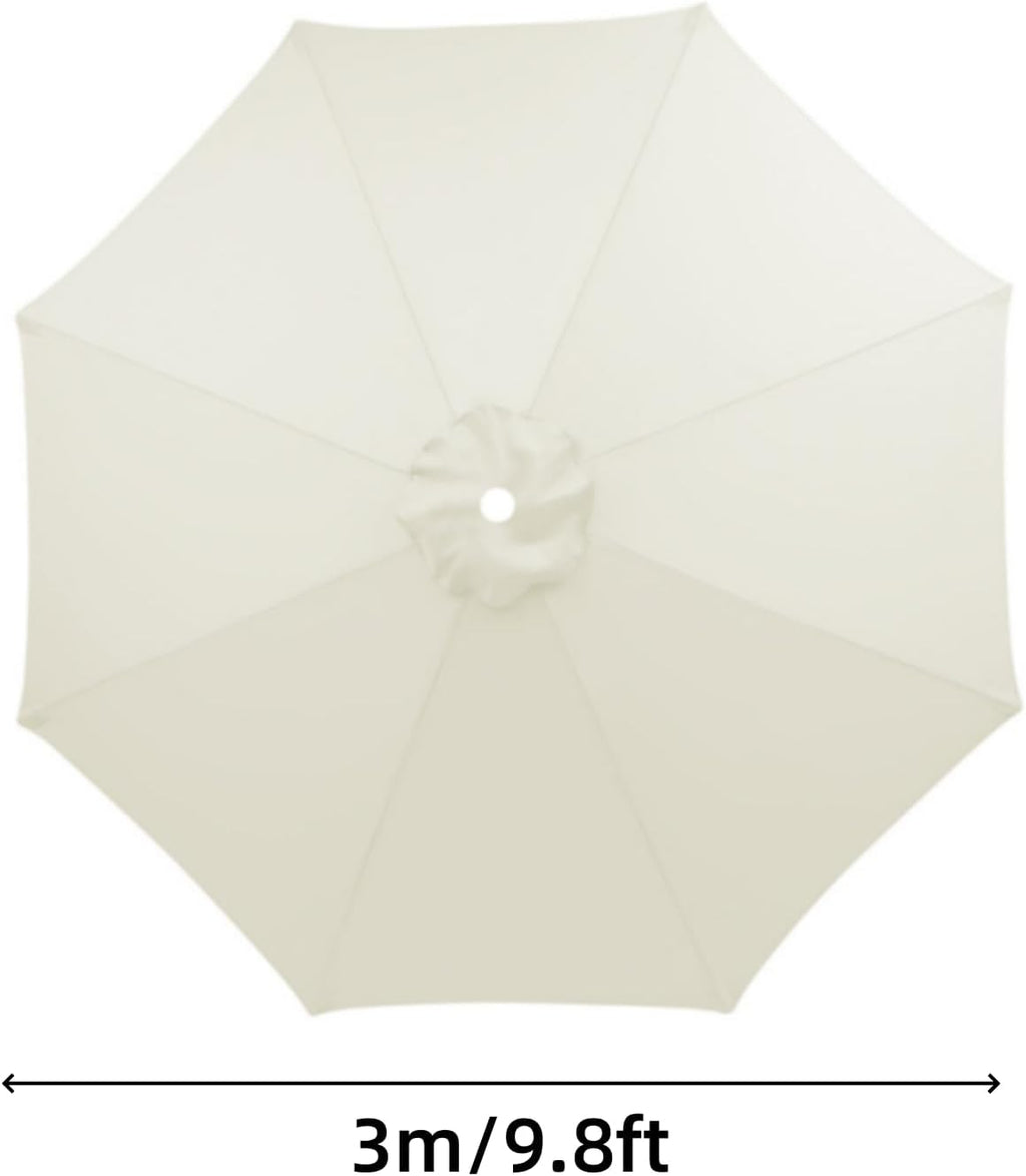 9.8ft Patio Umbrella Replacement Top Cover with 8 Ribs (White) Y4640