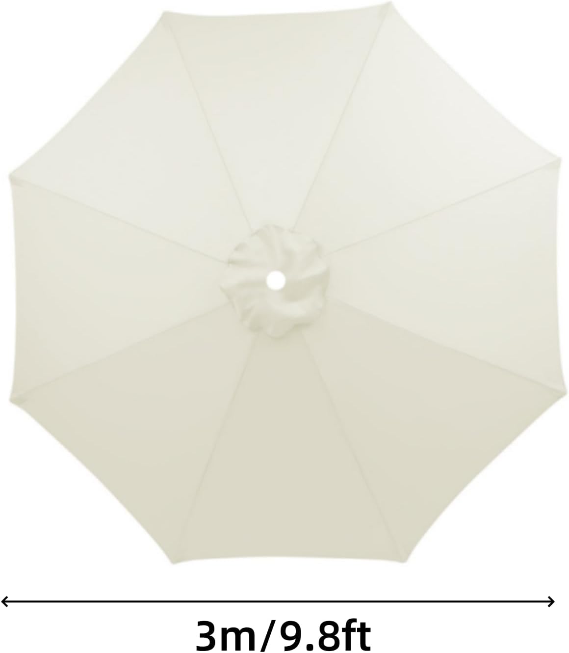 9.8ft Patio Umbrella Replacement Top Cover with 8 Ribs (White) Y4640