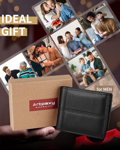 Genuine Leather Bifold RFID Blocking Wallet with 12-13 Card Holders B306