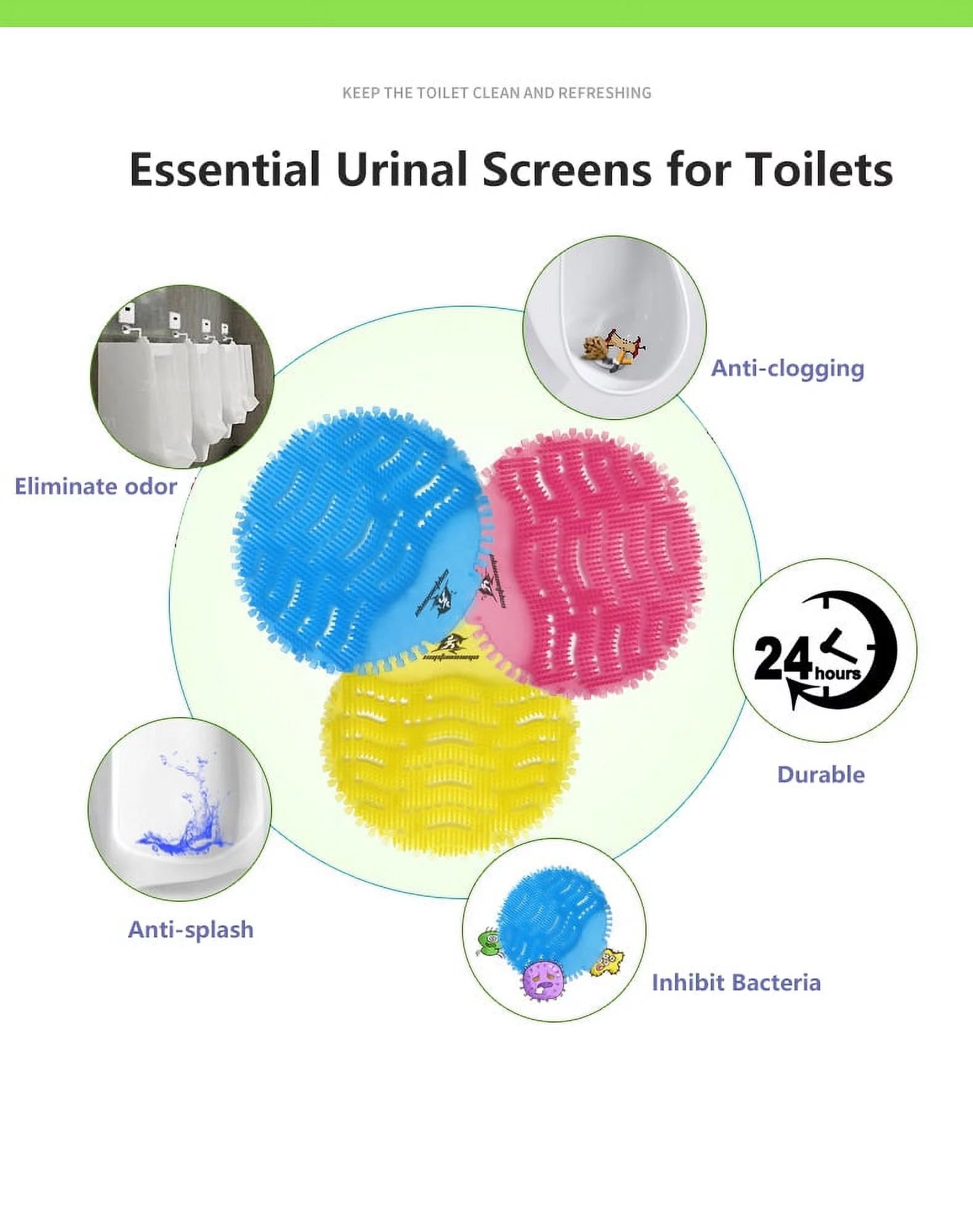 30 Pack Urinal Screens Deodorizer Air Fresheners Floral Scent V65717