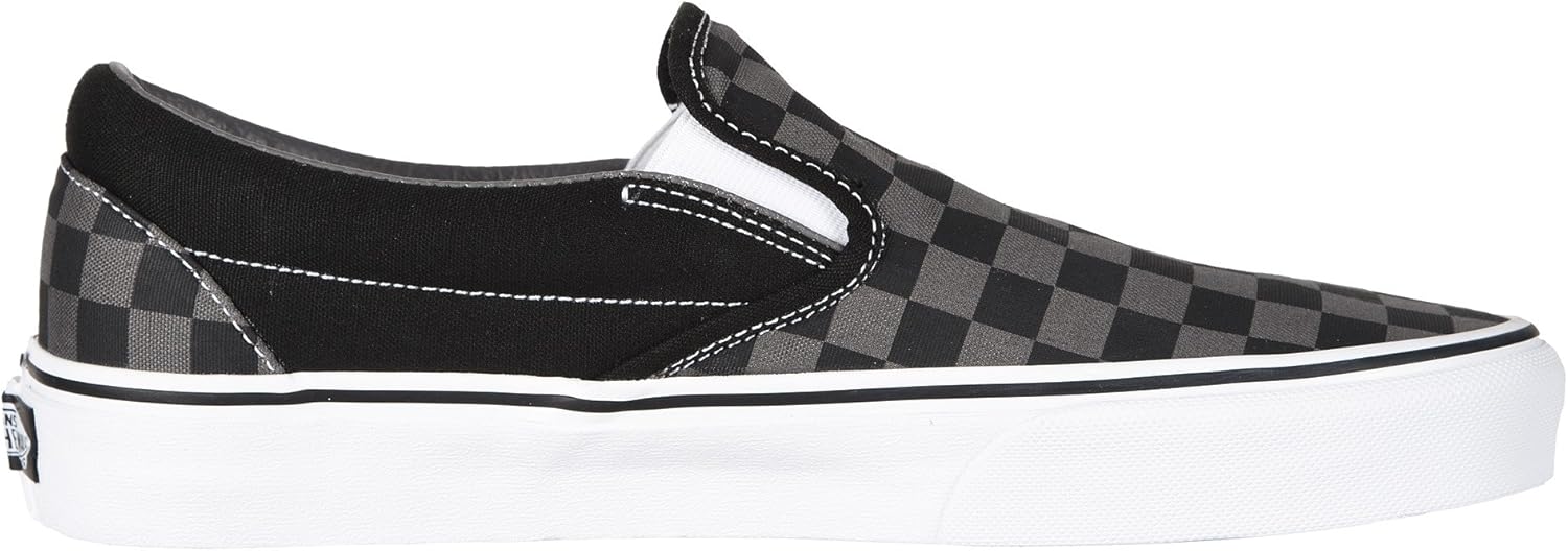 Black/Pewter Checkerboard Slip-On Shoes Size 10.5 T796