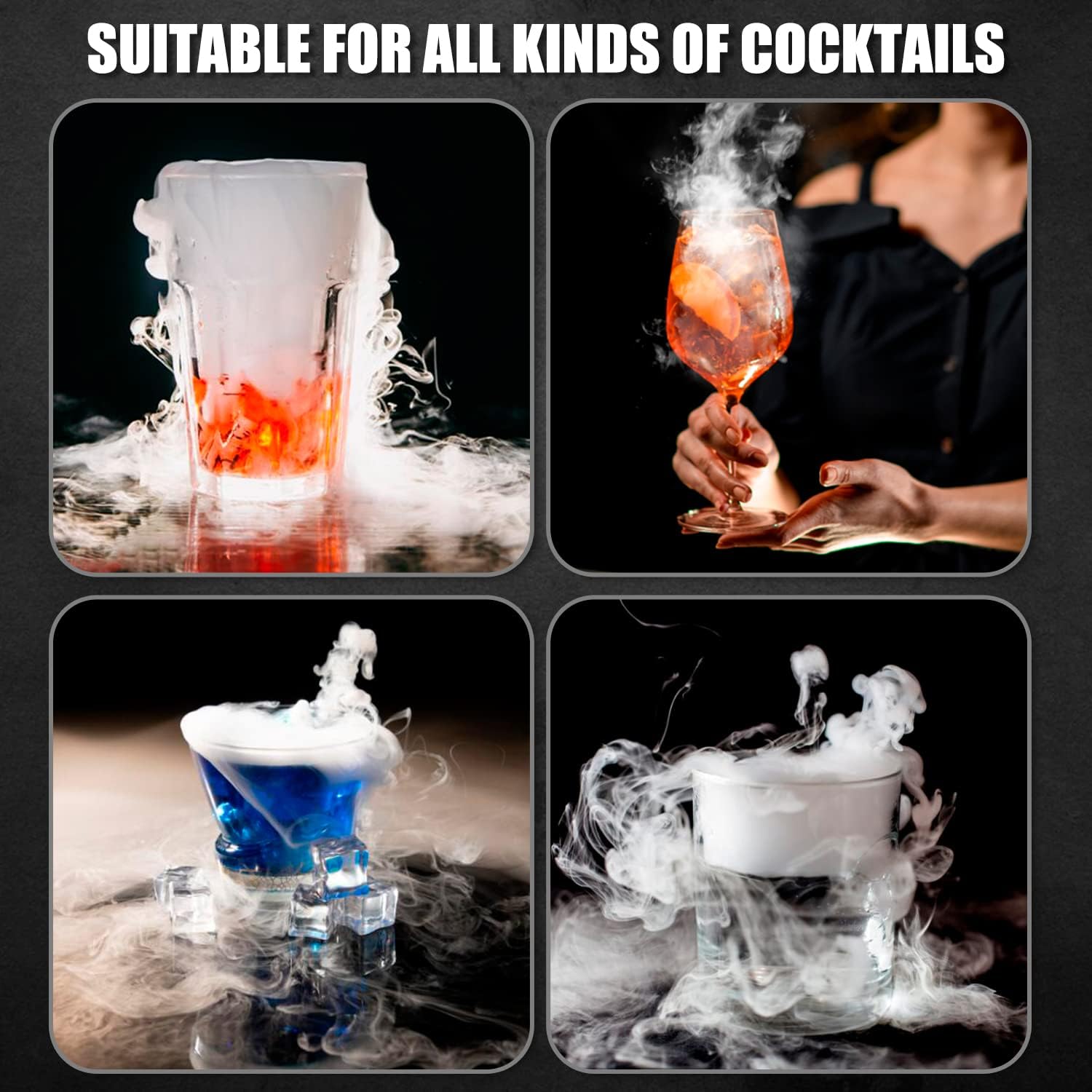 Cocktail Smoker Kit with Torch, 4 Flavors Wood Chips, Pack of 2 T55811