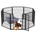8 Panel 32" Height Dog Playpen with Silicone Foot Pads and Muffler Tubes Q874