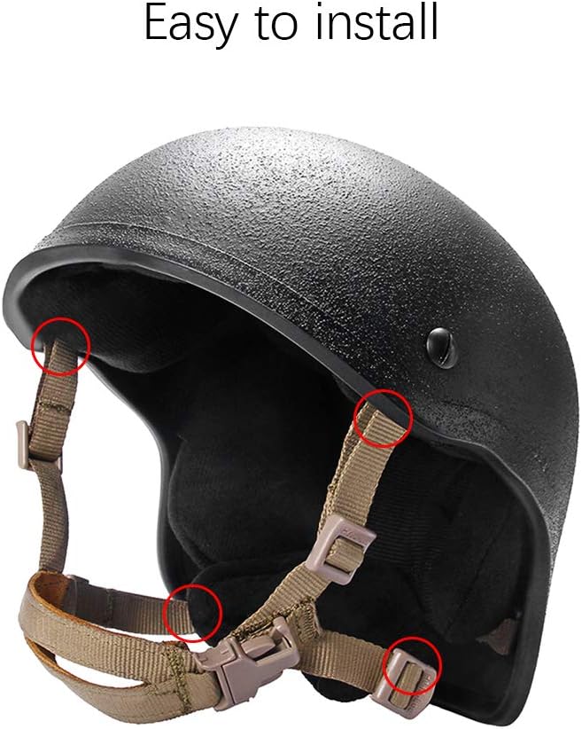Tan 4 Points Helmet Chin Strap with Bolts and Screws P396023