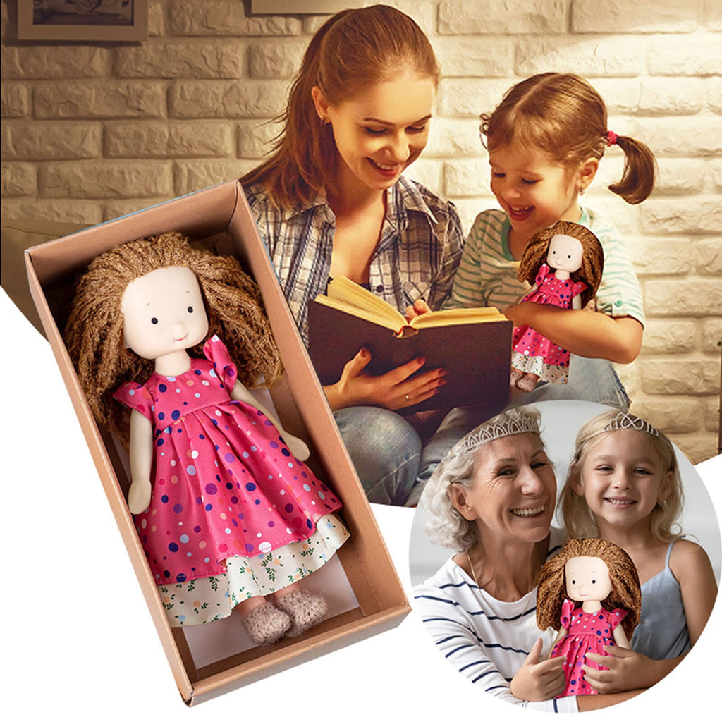 Cotton Rag Doll with Curly Hair H824