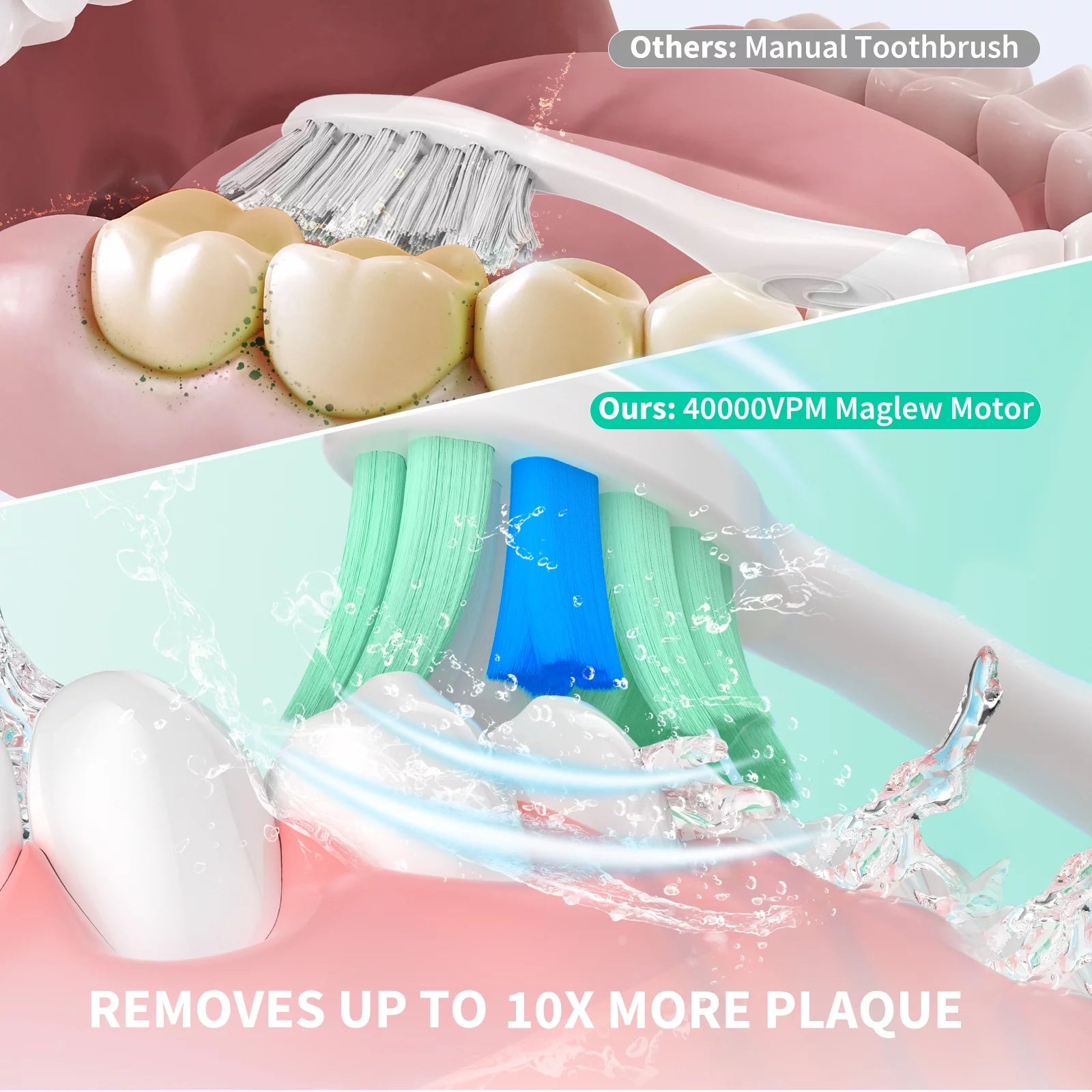 Rechargeable Electric Toothbrush with 8 Brush Heads, 5 Modes O729016