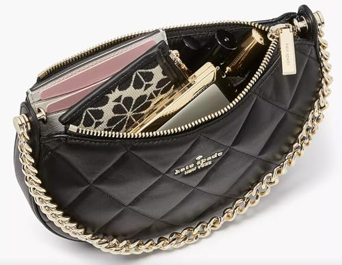 Smooth Leather Quilted Zip Top Crossbody Bag V9504