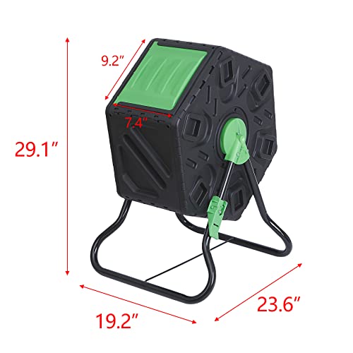 37 Gallon Black Dual Chamber Tumbling Composter I520618