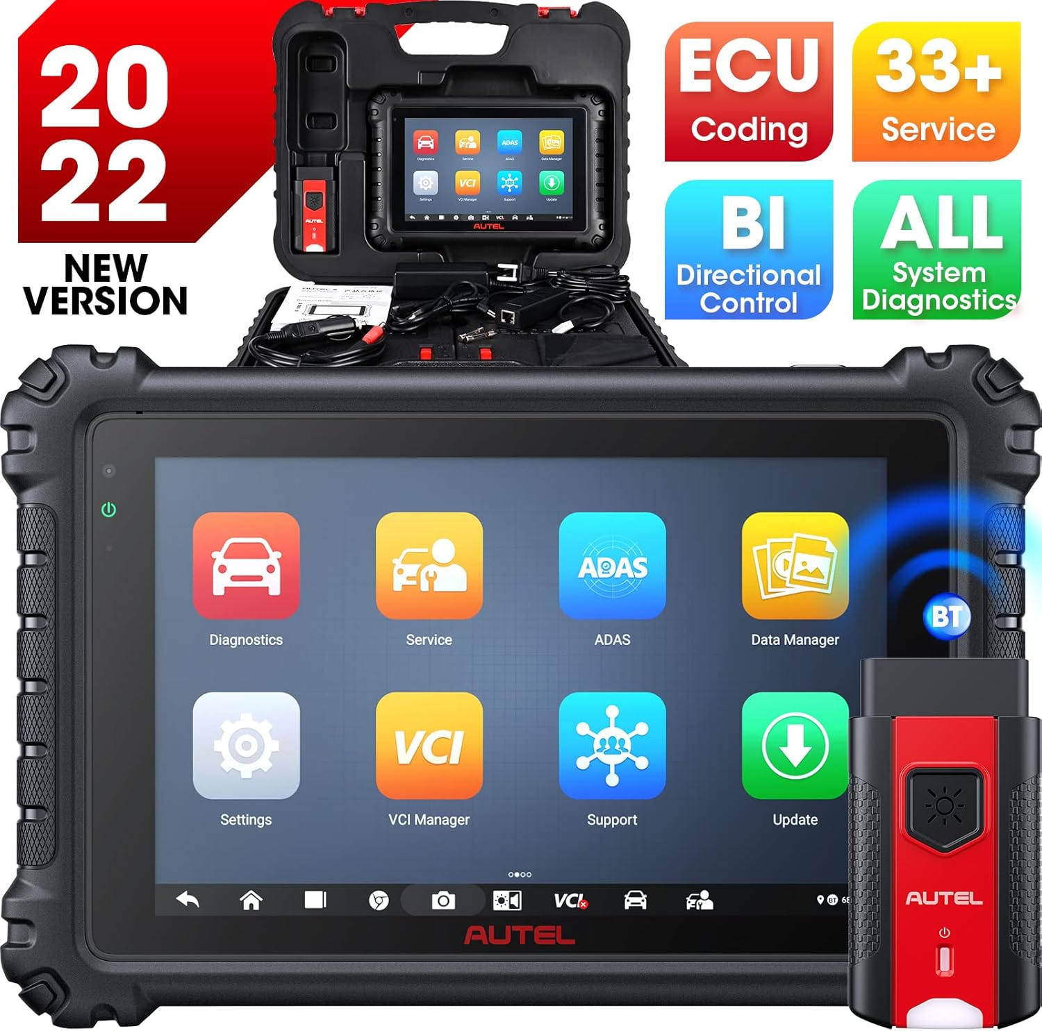 Autel Diagnostic Tool with 33+ Services, ECU Coding, Full Systems Diagnostic, Bidirectional Control R56203