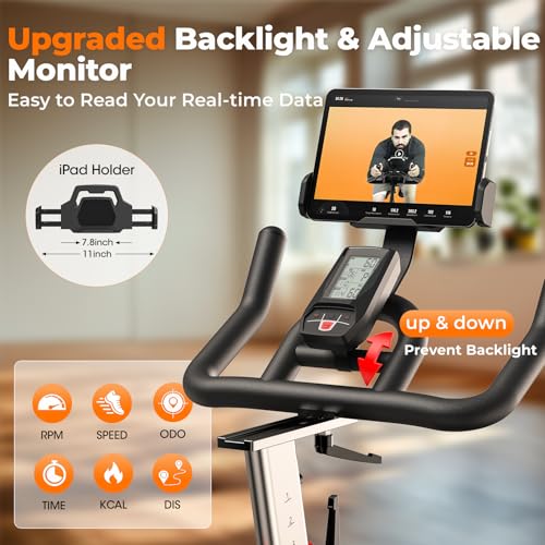 Magnetic Exercise Bike 350 lbs Weight Capacity Indoor Cycling Bike Stationary with Comfortable Seat Cushion Silent Belt Drive H75729