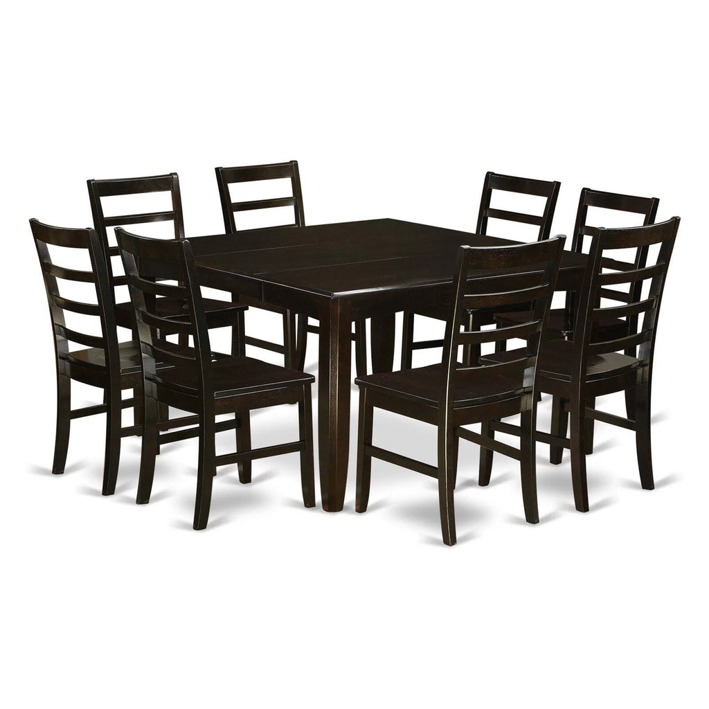 9 Pc Square Dining Table with Leaf and 8 Dining Chairs R998