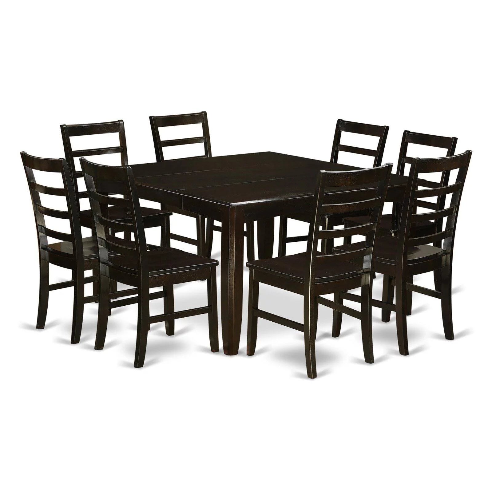 9 Pc Square Dining Table with Leaf and 8 Dining Chairs R998