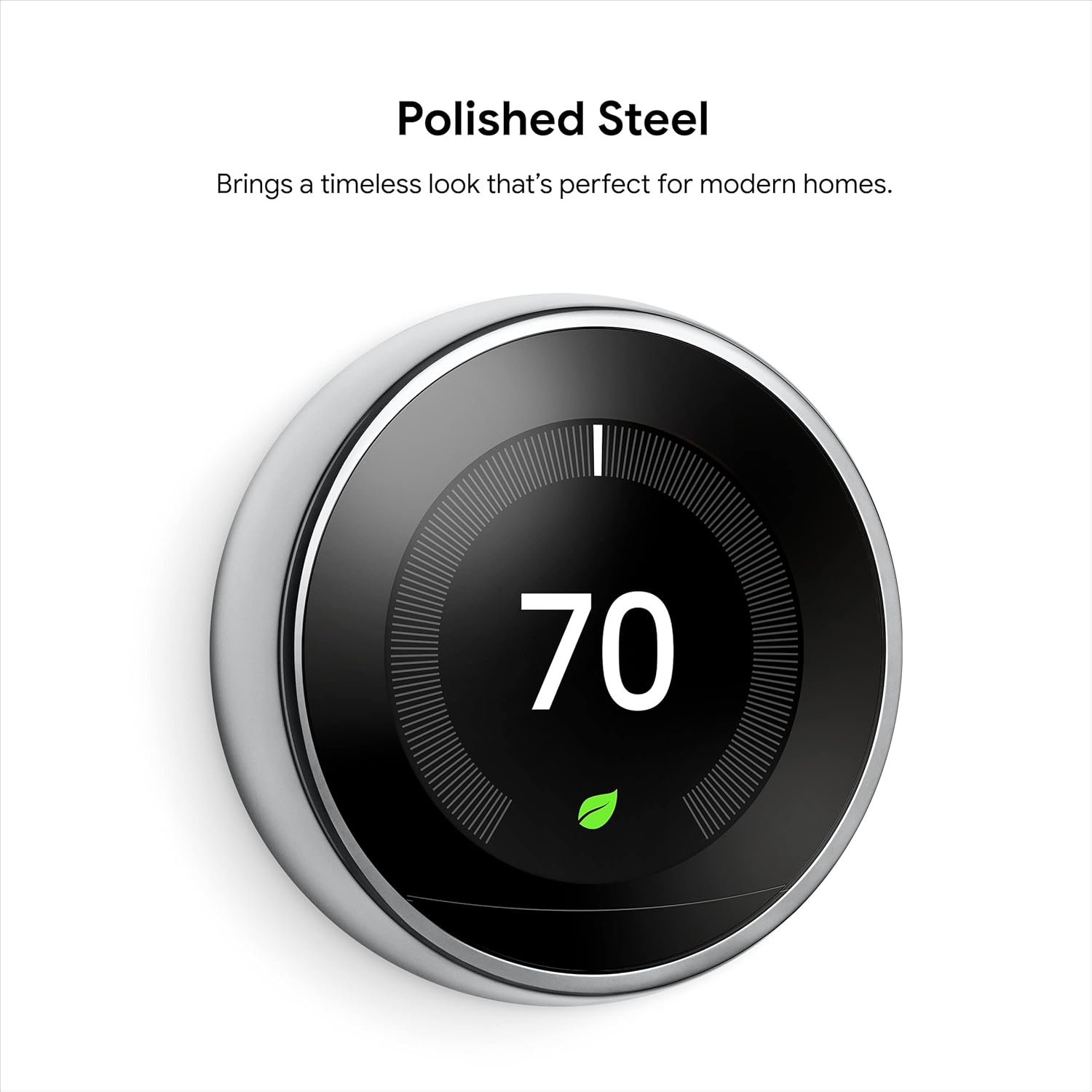 Polished Steel Programmable Smart Thermostat P84271