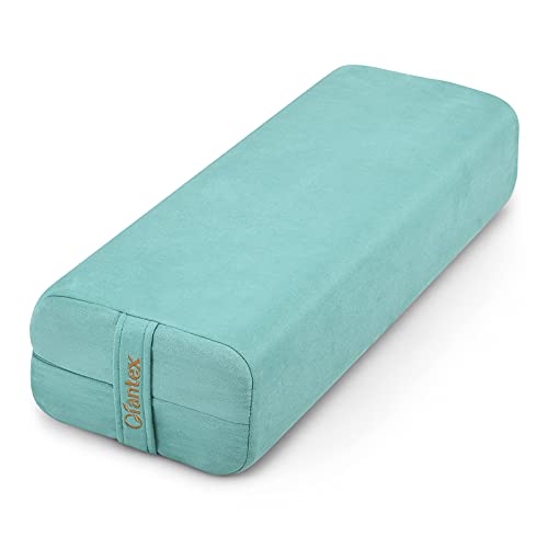 Yoga Bolster Pillow with Carry Handle, Removable Machine Washable Soft Suede Pillowcase C6181