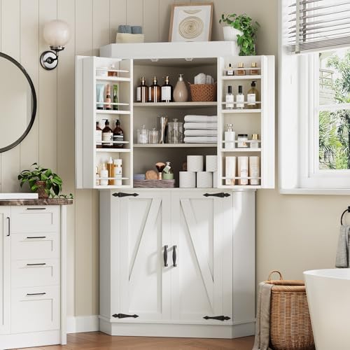 White 4 Door Tall Storage Cabinet G296