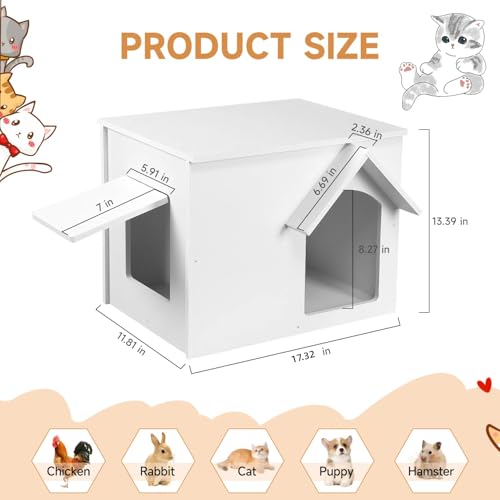 Waterproof Insulated Cat House with Escape Door W8679
