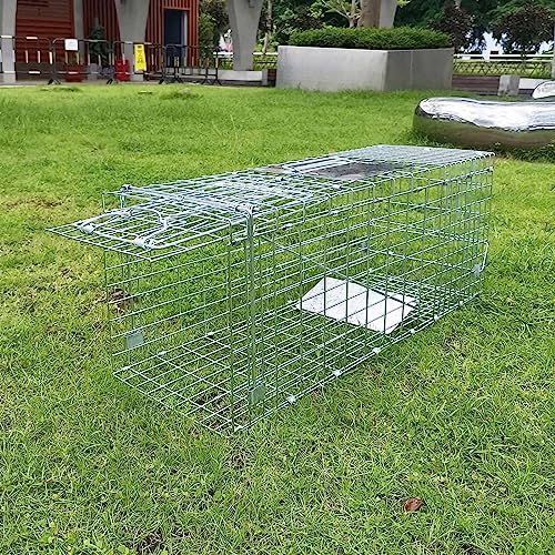 24"x8.5"x7.5" 2-Doors Collapsible Humane Live Animal Cage Trap V425393