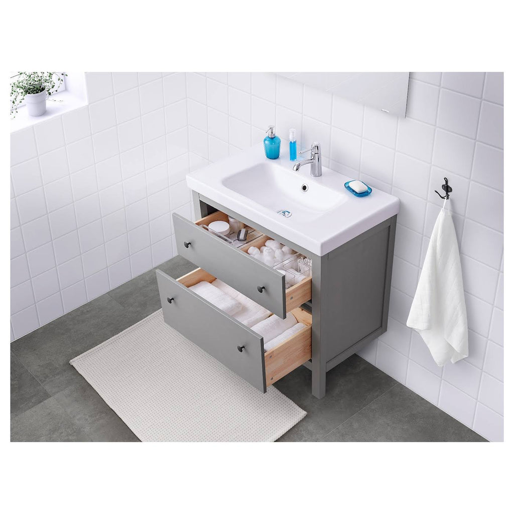 Gray Sink Cabinet with 2 Drawers K7485