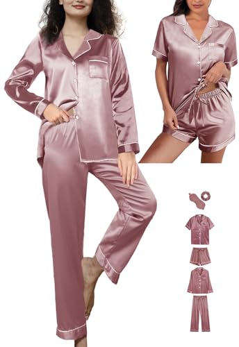 6Pcs Silk Satin Pajamas Set G900
