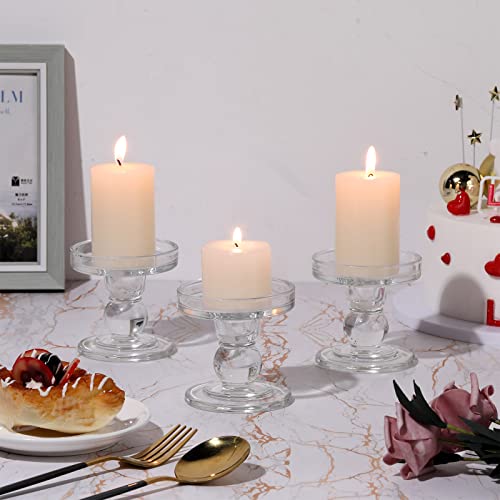6 Pcs Clear Glass Candle Holders O584991