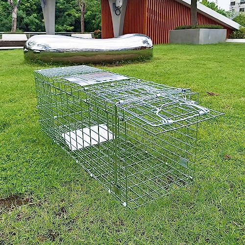 24"x8.5"x7.5" 2-Doors Collapsible Humane Live Animal Cage Trap V425393