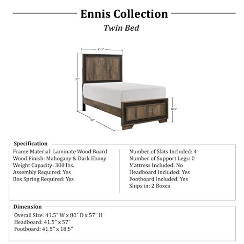 Twin Two-Tone Panel Bed Y767
