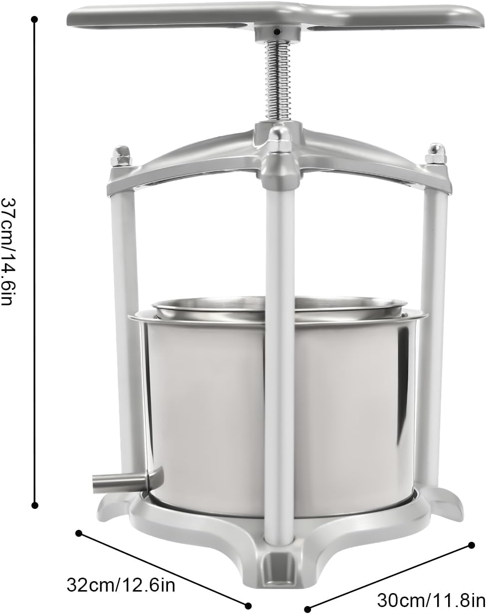 Stainless Steel Fruit Press with Dual Barrels and Filter Bag Z199
